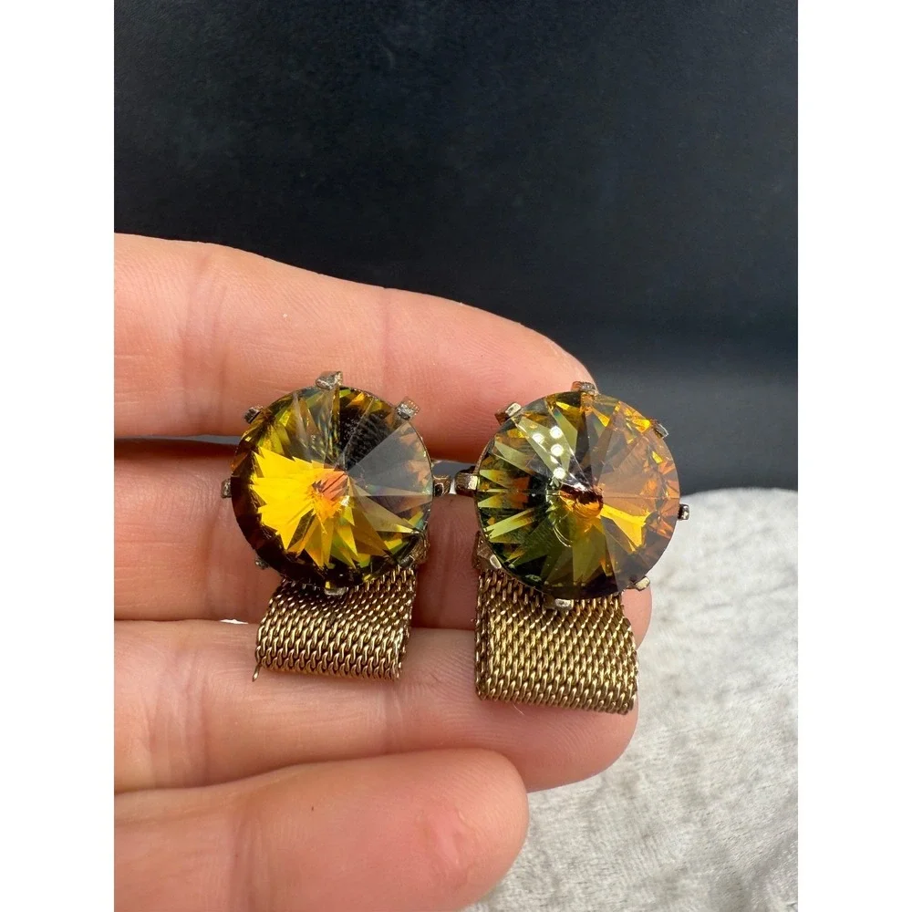 Vintage‎ Watermelon Cufflinks Lot Rivoli Gold Tone